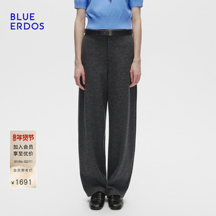 【100%绵羊毛】BLUE ERDOS冬季新品舒适质感微圆弧羊毛女裤长裤
