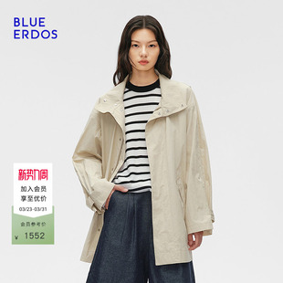 复古巴恩风H型轻薄工装 春季 风衣外套B555J0004 ERDOS BLUE