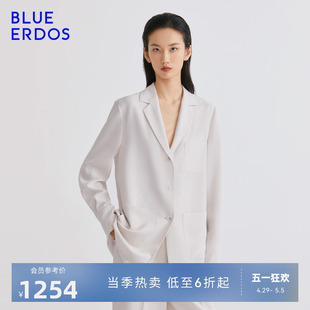 BLUE ERDOS春秋通勤舒适纯色简约单排扣西服女外套