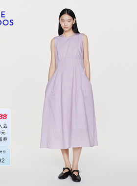 BLUE ERDOS2026夏季新品日常通勤柔紫色松弛感口袋无袖连衣裙女