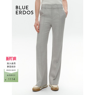 女B246M1040 裤 BLUE ERDOS简约通勤羊毛混纺微喇西装