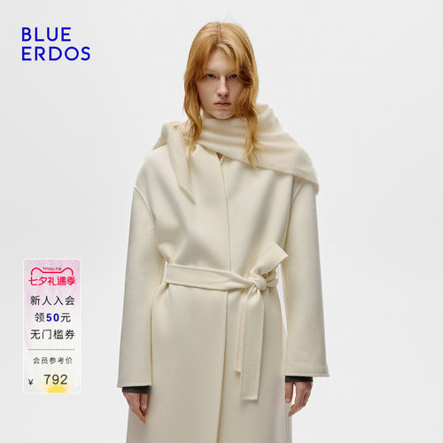 【100%山羊绒】BLUE ERDOS秋季羊绒围巾保暖三角巾披肩B256R0001