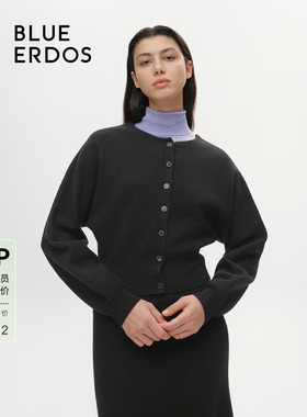 BLUE ERDOS 全羊毛短款针织开衫B246D1026