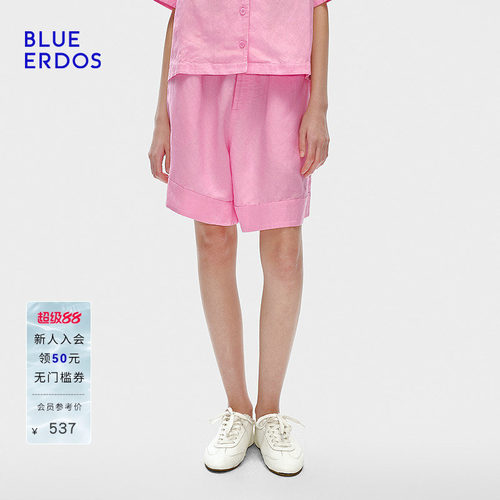 BLUE ERDOS春季松紧腰宽松A字多巴胺短裤B255M5010