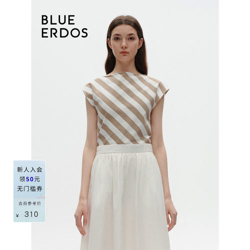 blueerdos一字领舒适纯棉上衣