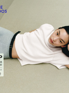 【零感羊绒】BLUE ERDOS春季松弛感羊毛羊绒圆领宽松短袖针织衫