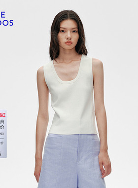 BLUE ERDOS春季U领粘纤修身百搭背心B255D2002