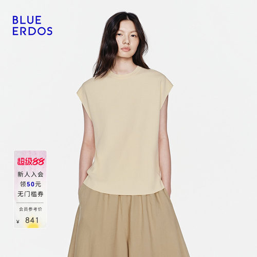 BLUE ERDOS2026夏季新品休闲百搭通勤小飞袖T恤女上衣B2265A025