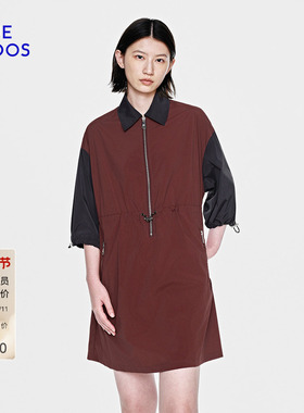 BLUE ERDOS2026早春新品撞色轻运动风中袖松紧腰连衣裙B2265I087