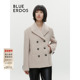 BLUE 100%绵羊毛 ERDOS翻领毛呢大衣女B246K6003