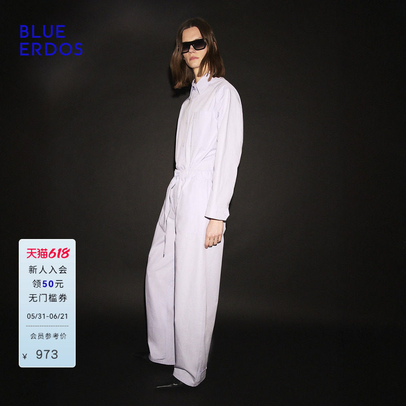 BLUE ERDOS 春季新品松弛感可调节腰头挺括工装裤女裤B556M1001