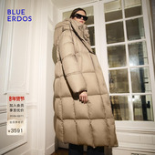 BLUE 羽绒服女 休闲百搭轻盈感茶驼色宽绗缝长款 ERDOS冬季 新品