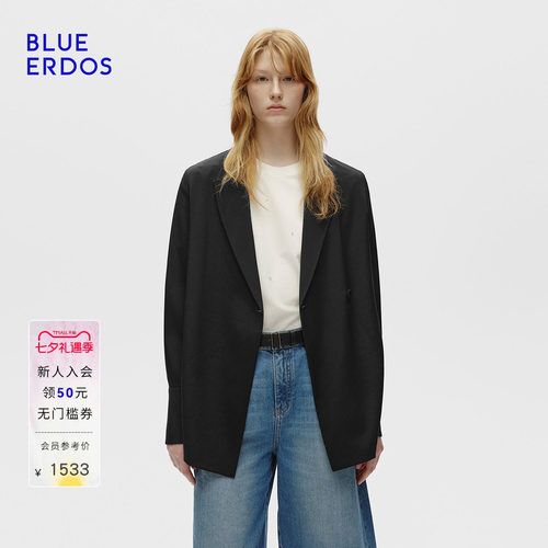 BLUE ERDOS 秋季高智简约通勤一粒扣外套式衬衫女上衣B256HB002