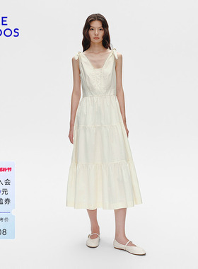 BLUE ERDOS夏季气质优雅棉丝混纺无袖吊带连衣裙B255I3003