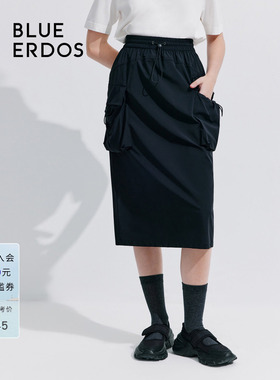 BLUE ERDOS简约锦纶混纺面料轻便梭织半身裙B545M0001