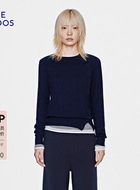 BLUE ERDOS2026早春新品高智感羊毛羊绒百搭圆领套衫女B2265A063