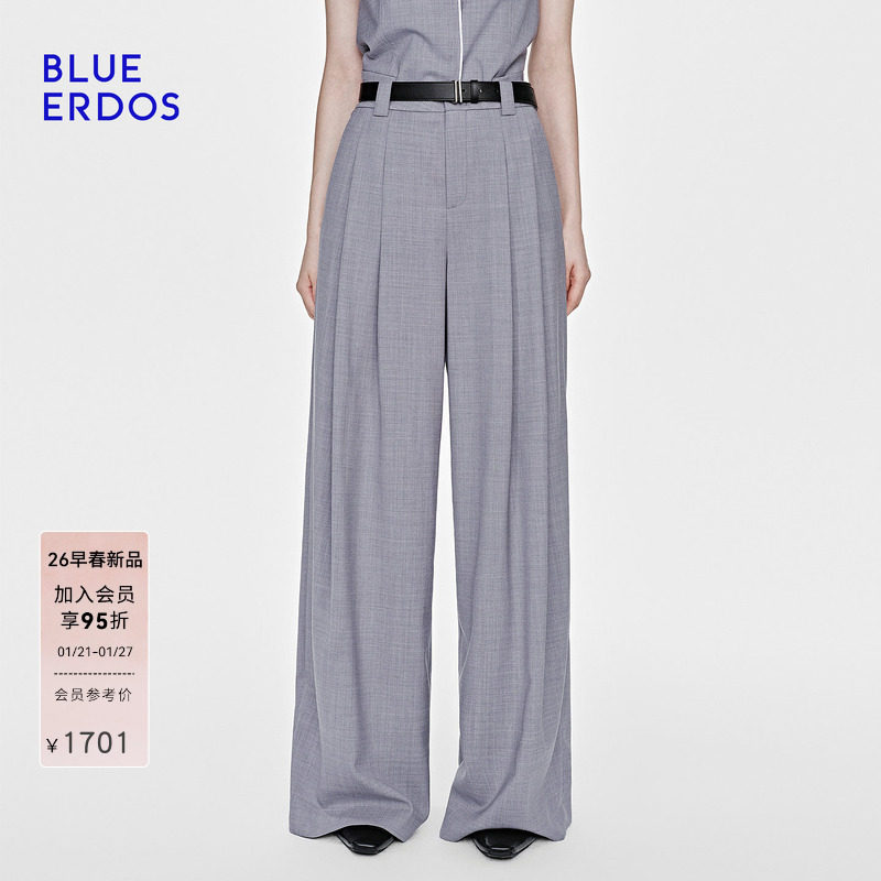 【100%绵羊毛】BLUE ERDOS26早春新品质感通勤垂坠感阔腿西裤长裤,女装/女士精品,休闲裤,淘宝优惠券,粉丝福利购,淘宝优惠卷