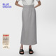 ERDOS 冬季 新品 BLUE 简约显瘦烟灰色长款 半裙直筒裙B256M0006