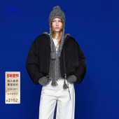 BLUE ERDOS冬季 新酷感百搭黑色下摆抽绳羽绒夹克外套B256JF001