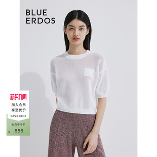 ERDOS精纺针织短袖 BLUE T恤B245D0042 KNIT