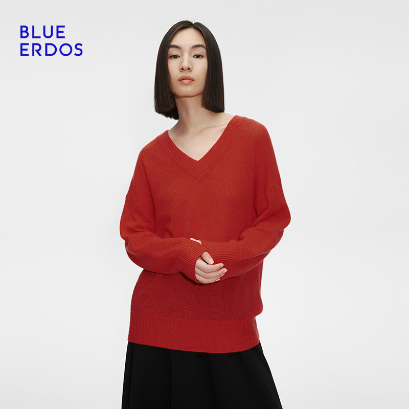 【大乐严选】BLUE ERDOS冬简约百搭100%山羊绒轻暖软糯V领羊绒衫,女装/女士精品,羊绒衫,淘宝优惠券,粉丝福利购,淘宝优惠卷