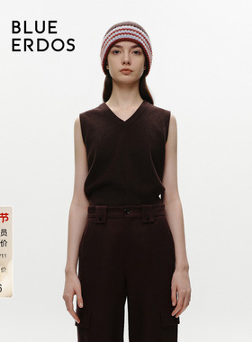 【100%山羊绒】BLUE ERDOS收腰V领针织背心B246A2003