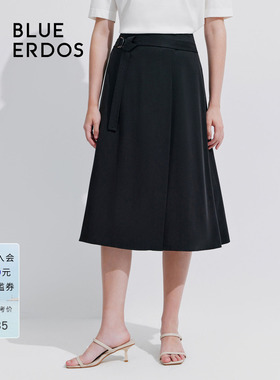 BLUE ERDOS通勤简约A字柔软天丝半裙女B245M0004