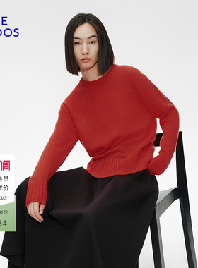 【100%纯羊绒】BLUE ERDOS春季休闲百搭圆领宽松羊绒衫B255A0007