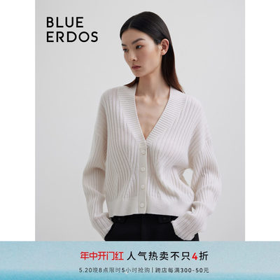 blueerdosV领羊绒开衫