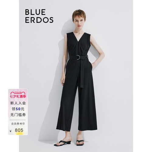 BLUE ERDOS 薄款舒适直筒无袖收腰连体服B245AB002