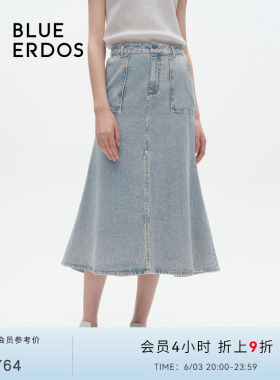 【ANOTHER DENIM】BLUE ERDOSA字仿牛仔半裙B245M0042