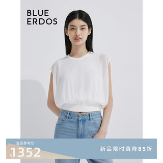 BLUE ERDOS24春夏新款简约圆领短款收腰棉锦纶混纺背心B245D2012