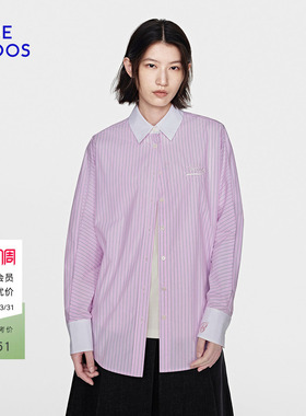 BLUE ERDOS26早春新品休闲百搭条纹撞色拼接衬衫女上衣B2265H067