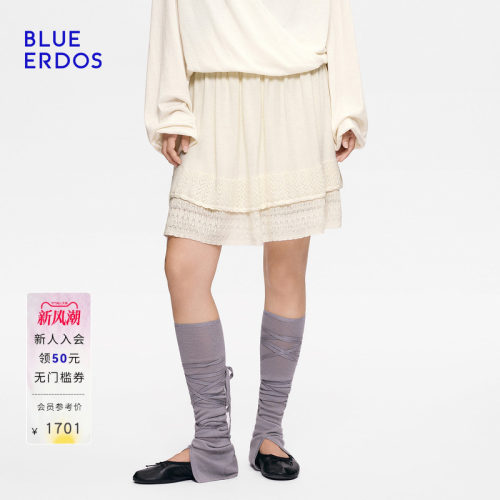 【芭蕾系列】BLUE ERDOS2026秋冬新品复古温柔山羊绒混纺双层半裙