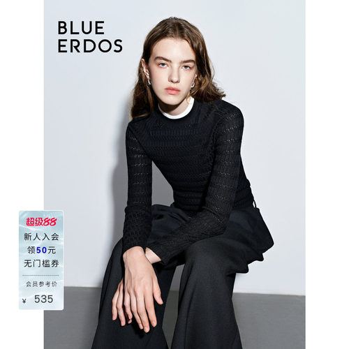 blueerdos100%绵羊毛针织套衫