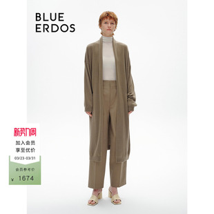 miu系长针织开衫 ERDOS春季 BLUE 女B246A1009 100%山羊绒