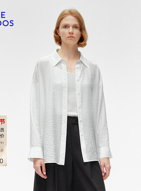 BLUE ERDOS春秋气质简约落肩宽松白色翻领衬衫B255HB023