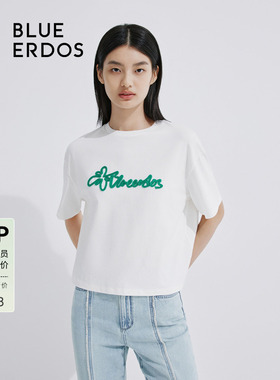 BLUE ERDOS简约短款宽松棉氨短袖T恤女上衣B245H1011