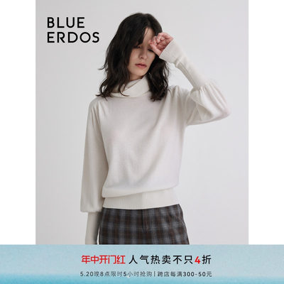 blueerdos樽领收腰羊绒衫