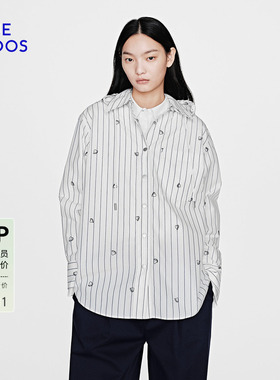 BLUE ERDOS26早春新品休闲百搭可拆卸帽爱心刺绣女上衣B2265H016