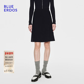 BLUE ERDOS2026早春新品 简约百搭黑色松紧腰半裙女B2265N002