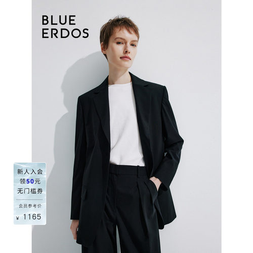 BLUE ERDOS春季简约通勤一粒扣绵羊毛西装女外套B245J1009