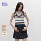 BLUE 简约通勤圆领条纹百搭女背心 新品 ERDOS 冬季