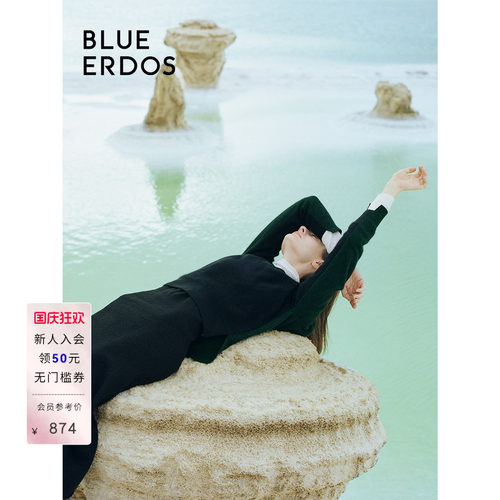 BLUE ERDOS 慵懒V领浣熊绒针织衫B246D0039