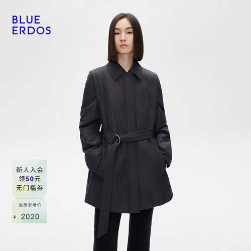 【一衣两穿】BLUE ERDOS春季中长款翻领棉服外套B255JB002