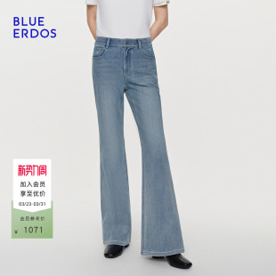 女B2265M116 简约百搭棉混纺复古牛仔喇叭裤 BLUE ERDOS26早春新品