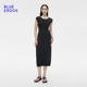 大乐严选 连肩无袖 BLUE 气质简约圆领修身 连衣裙 ERDOS春季