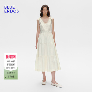 吊带连衣裙B255I3003 气质优雅棉丝混纺无袖 BLUE ERDOS春季