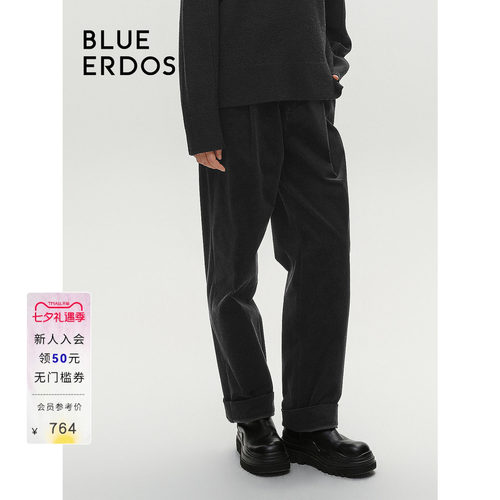 BLUE ERDOS简约通勤学院风锥形棉质长裤B546M1002