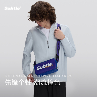 SUBTLE新款霓虹斜挎包撞色防泼水